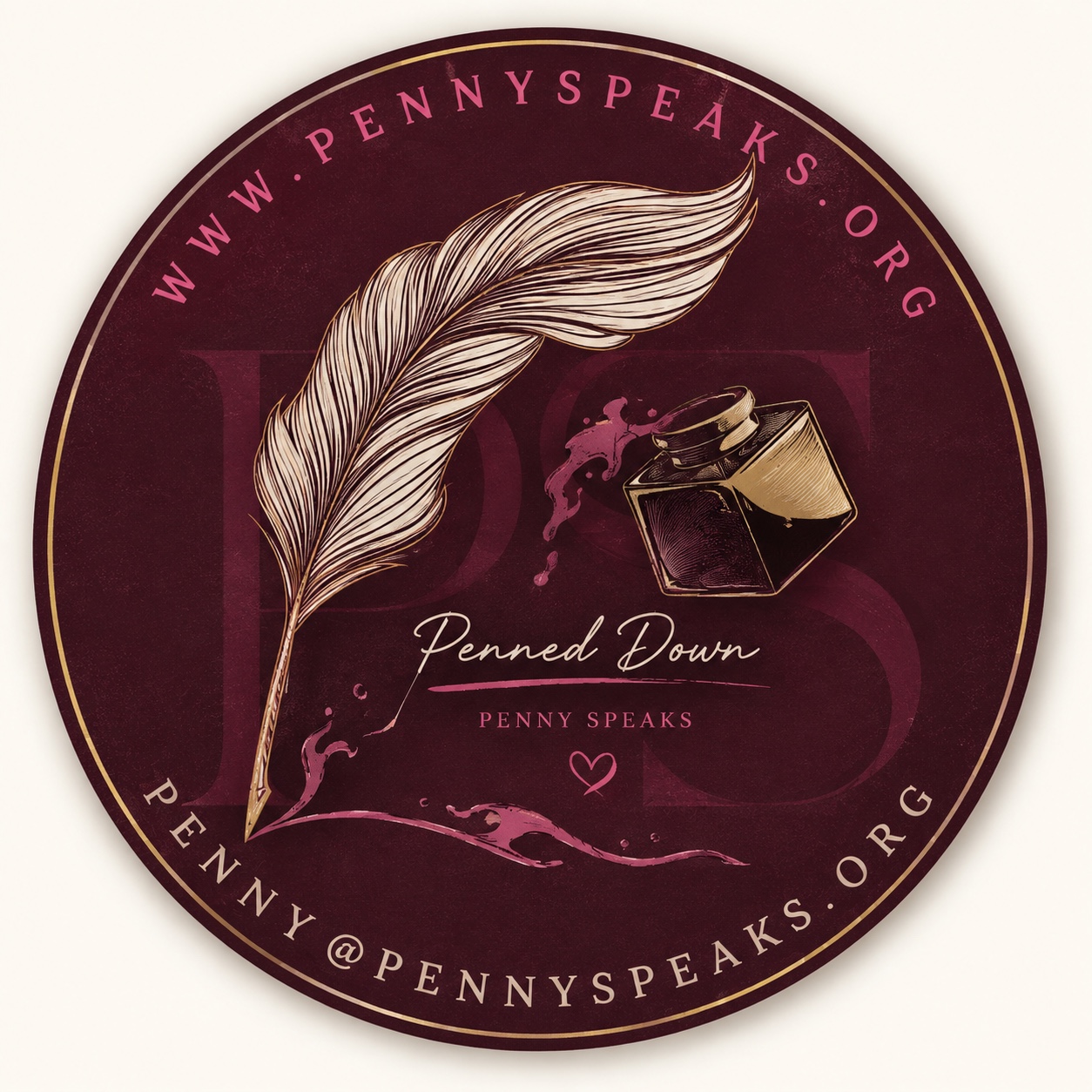 Penned Down quill and inkwell seal
